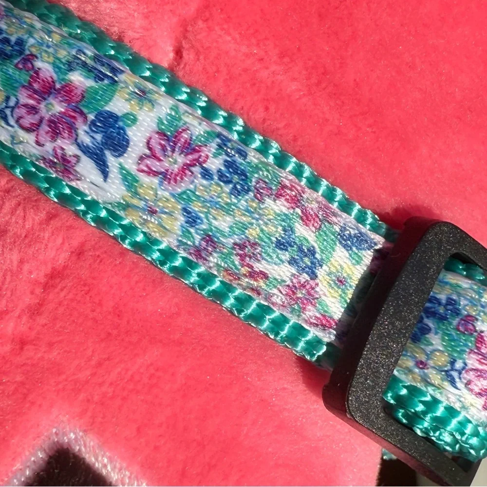 Floral Satin Adjustable XS Small Dog Puppy Collar, Chihuahua Terrier Dachshund